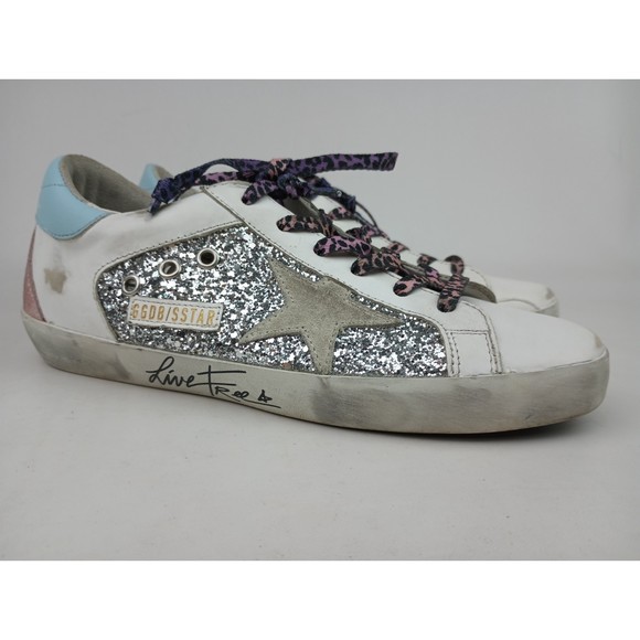 Golden Goose Shoes Golden Goose Womens Live Free Glitter Superstar